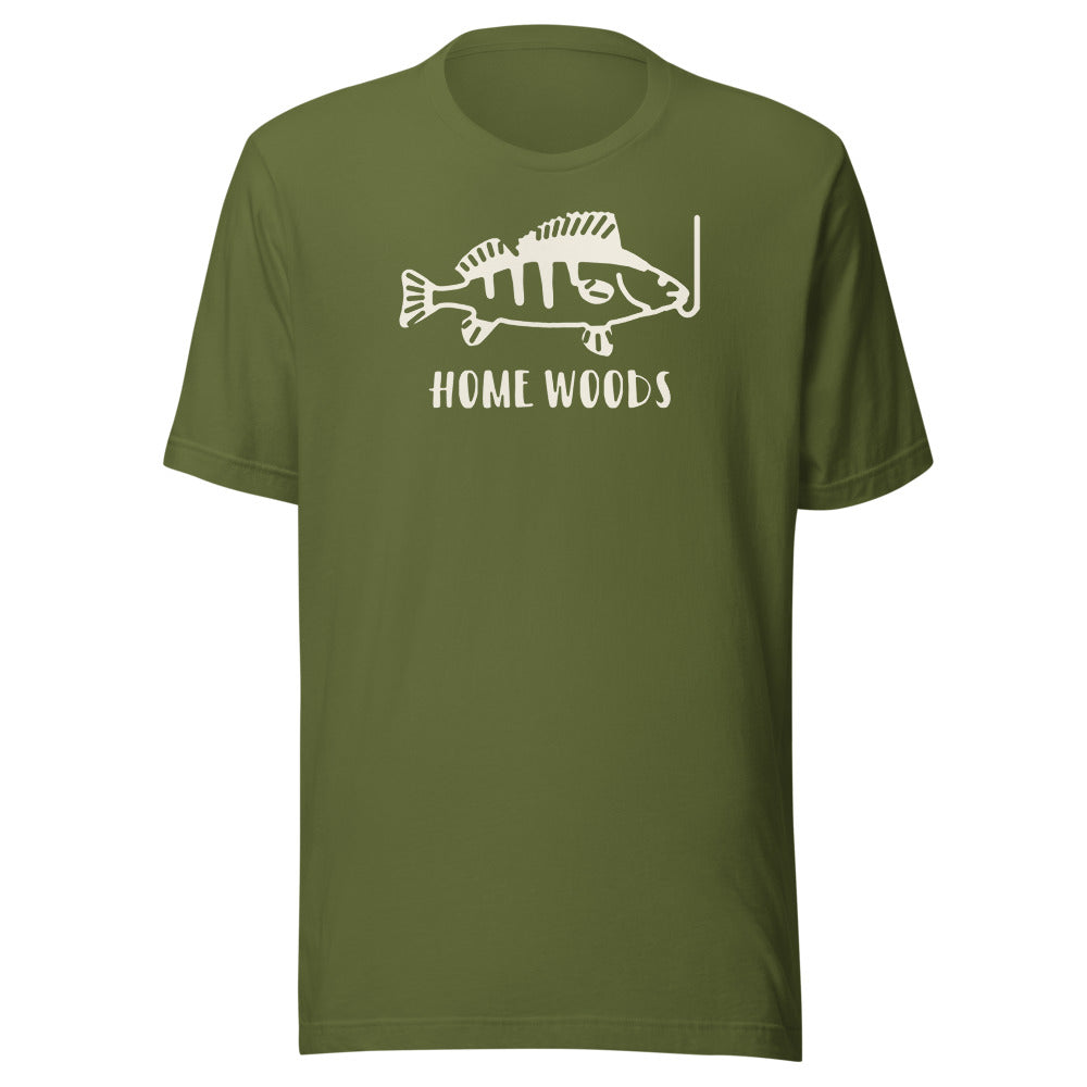 Homewoods T-Shirt Fisch am Haken – Oliv