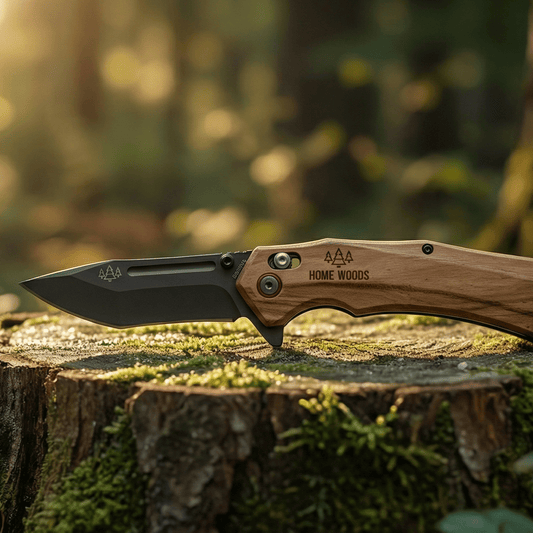 Outdoor-Klappmesser mit Olivenholzgriff - Homewoods