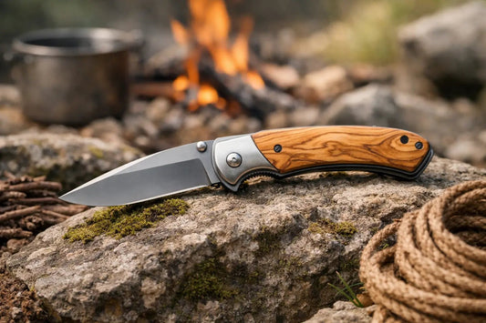Outdoor Klappmesser mit Olivenholzgriff - Homewoods