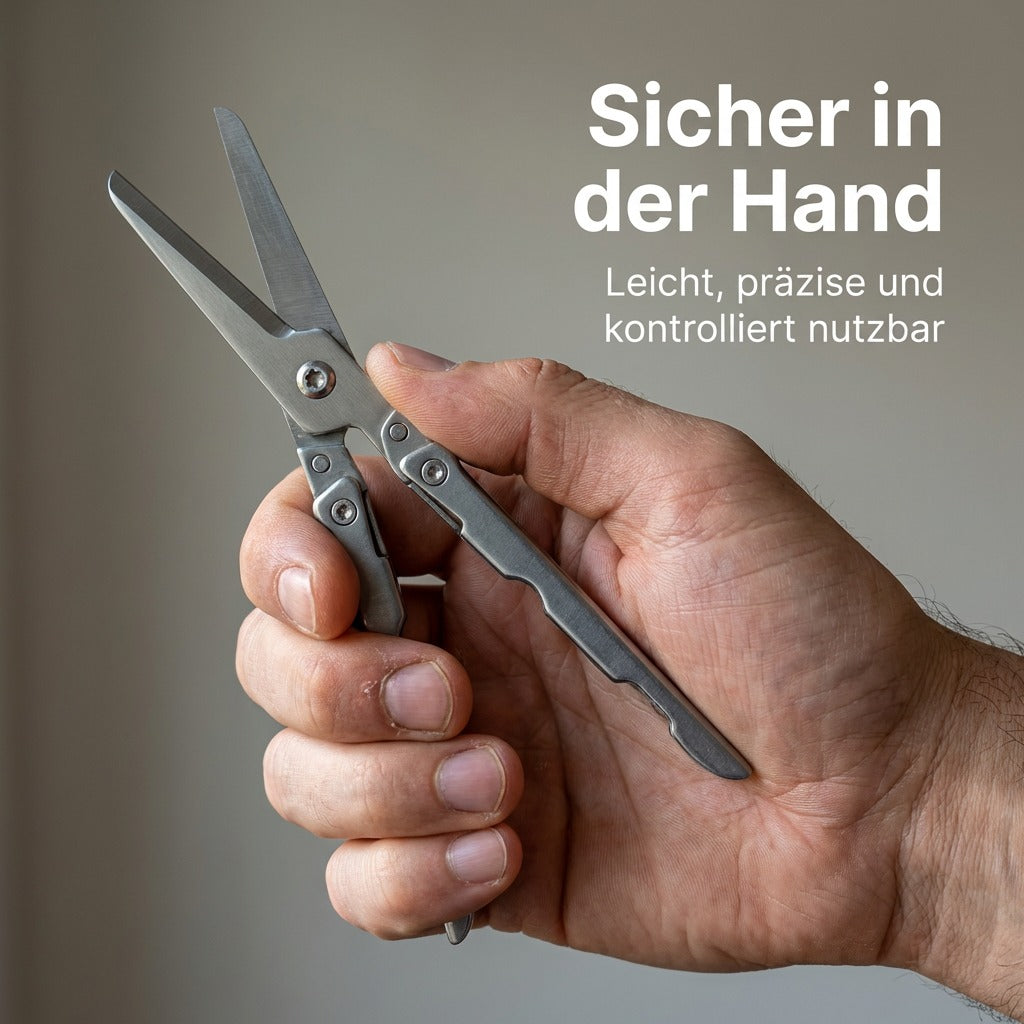 Outdoor-Schere sicher in der Hand
