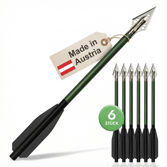 Aluminium-Armbrustbolzen 50-80 lbs - Jagdspitze 6 Stk