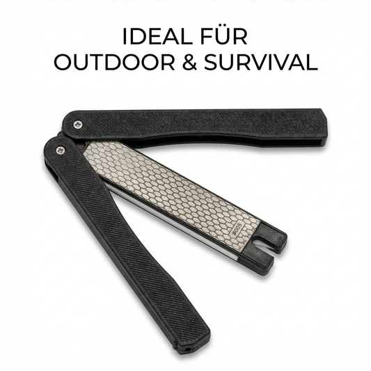 Messerschärfer Klappbar – Diamant Schleifstein #400/#600 mit Keramik Slot