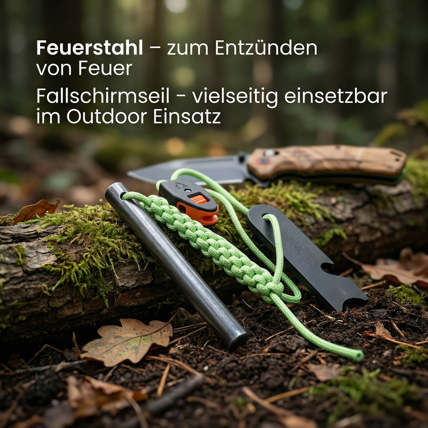 Outdoor-Klappmesser – Leuchtender Olivenholzgriff & Komplettset