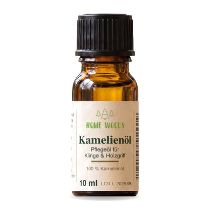 Homewoods Kamelienöl 10 ml – Pflegeöl für Klinge und Holzgriff, Braunglasflasche mit Tropfverschluss