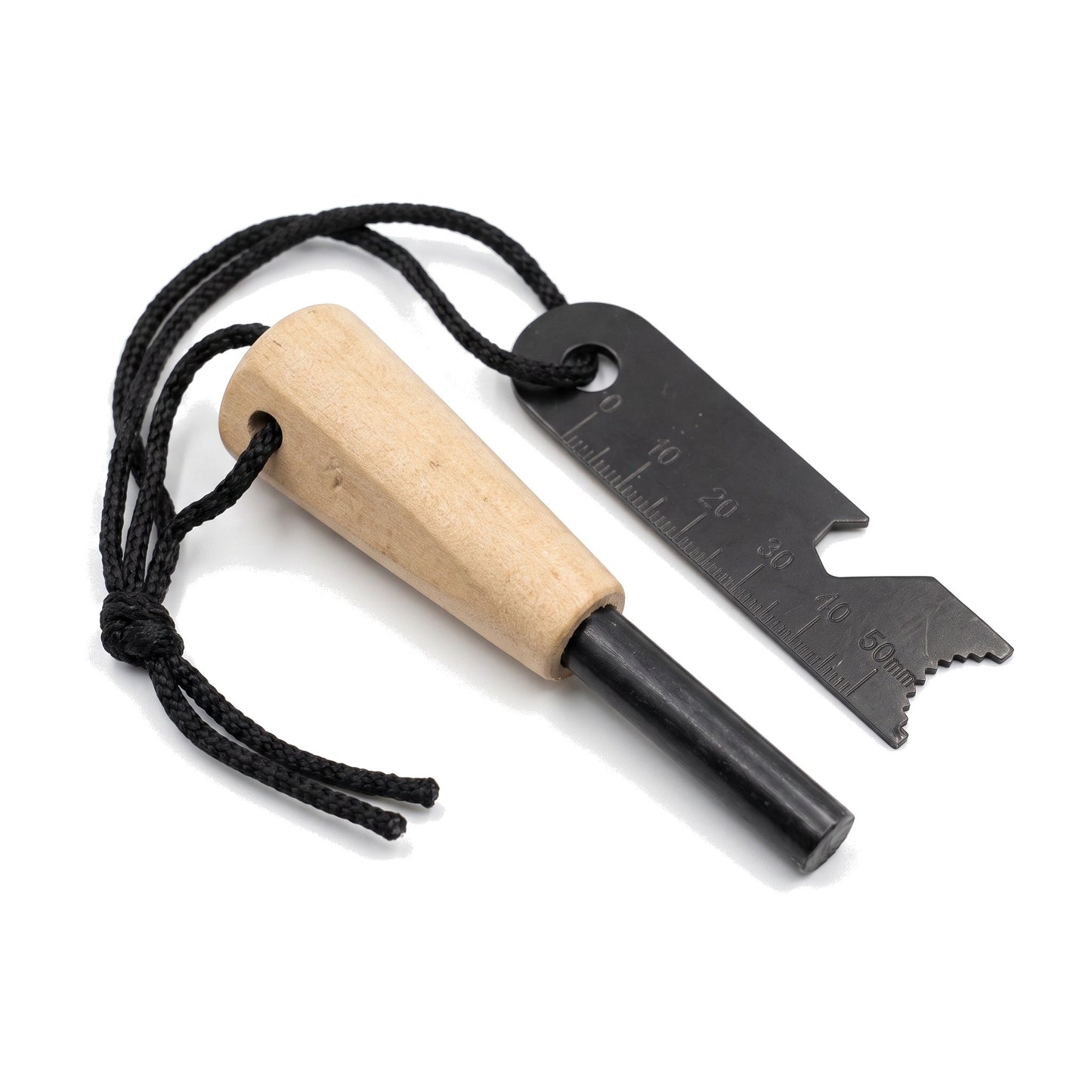 Homewoods Feuerstahl mit Holzgriff und Multitool-Schaber