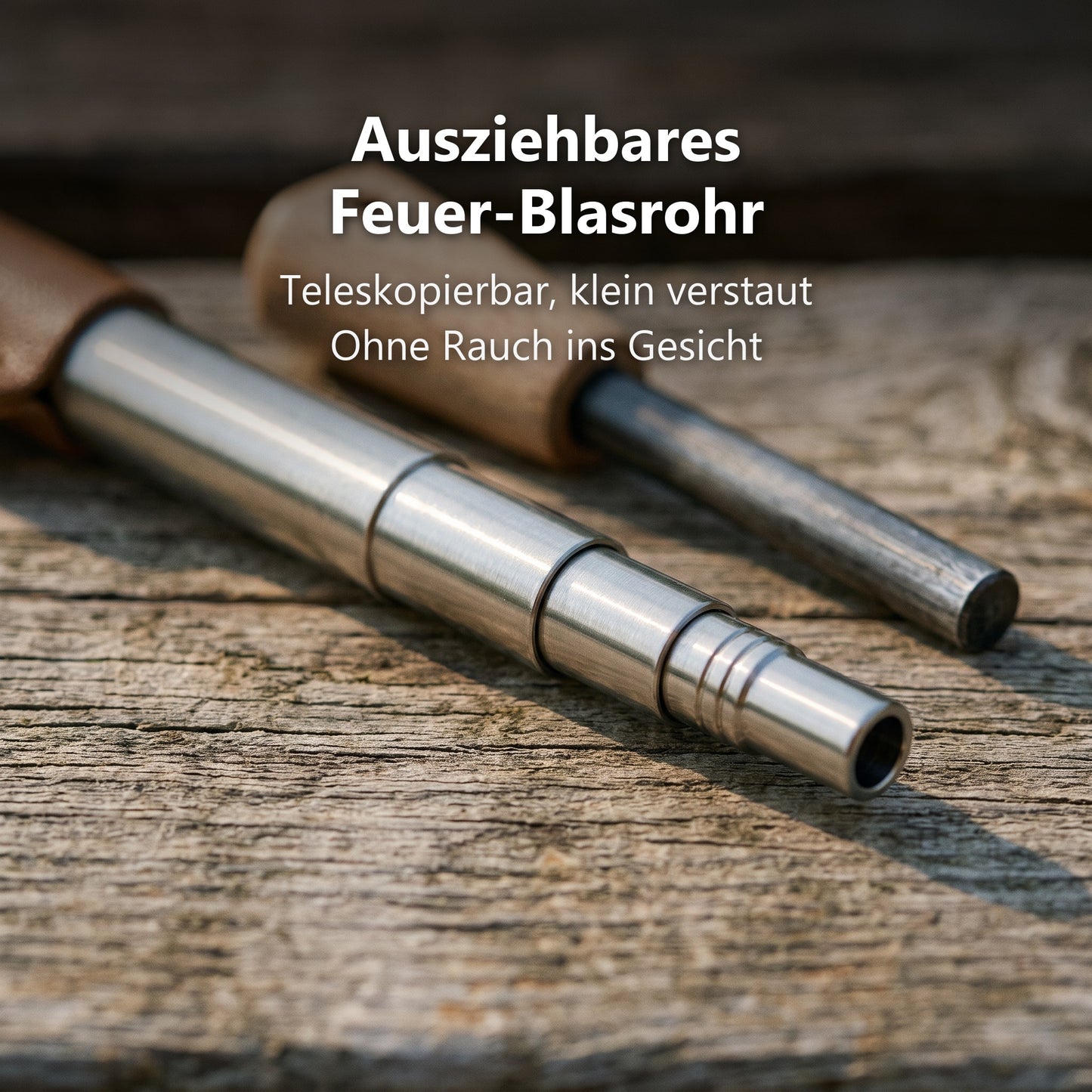 Ausziehbares Feuer-Blasrohr im Detail