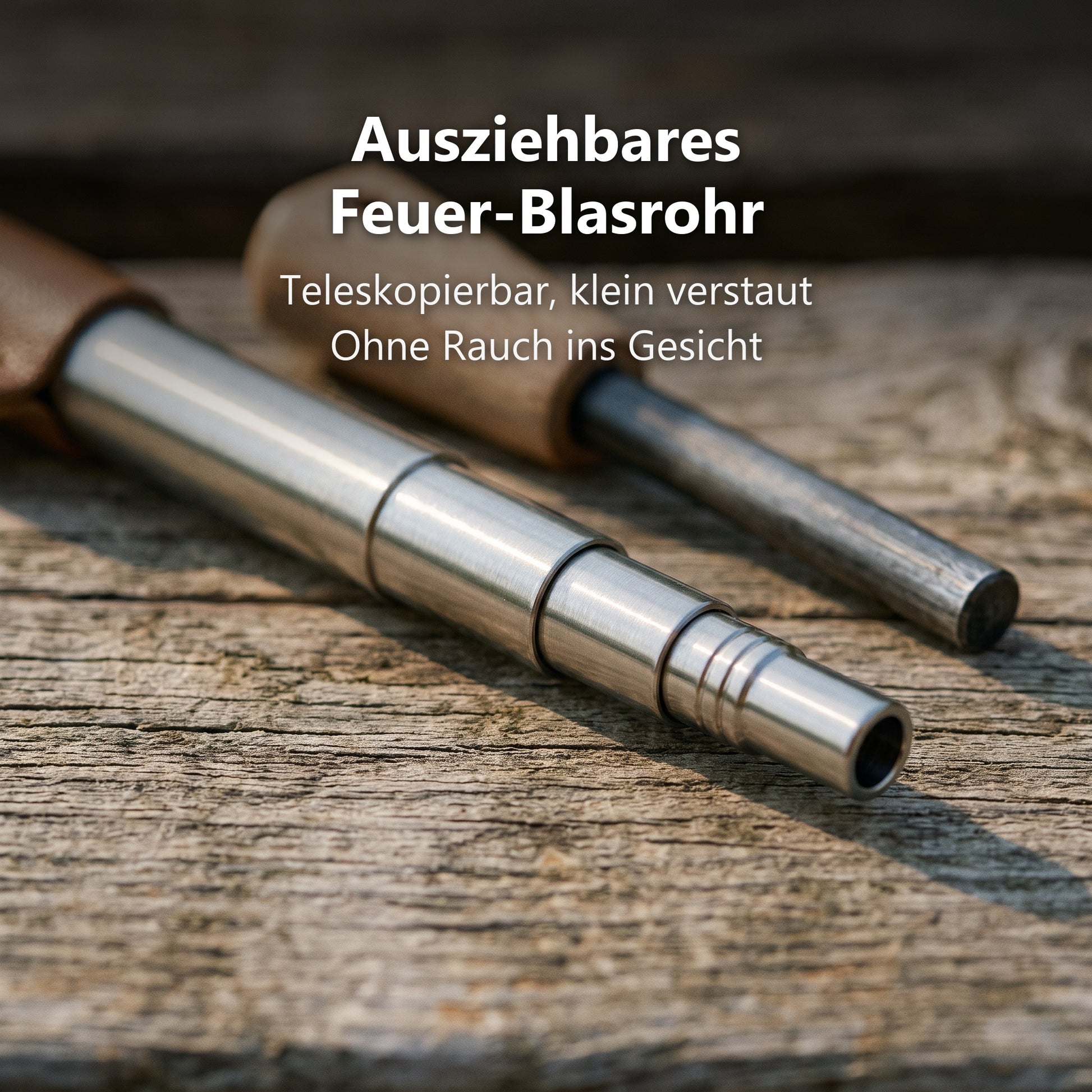 Ausziehbares Feuer-Blasrohr im Detail
