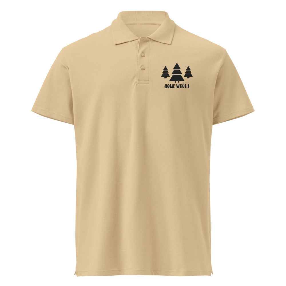 Homewoods Poloshirt – Brust-Stick – Sand, Motiv Tannen