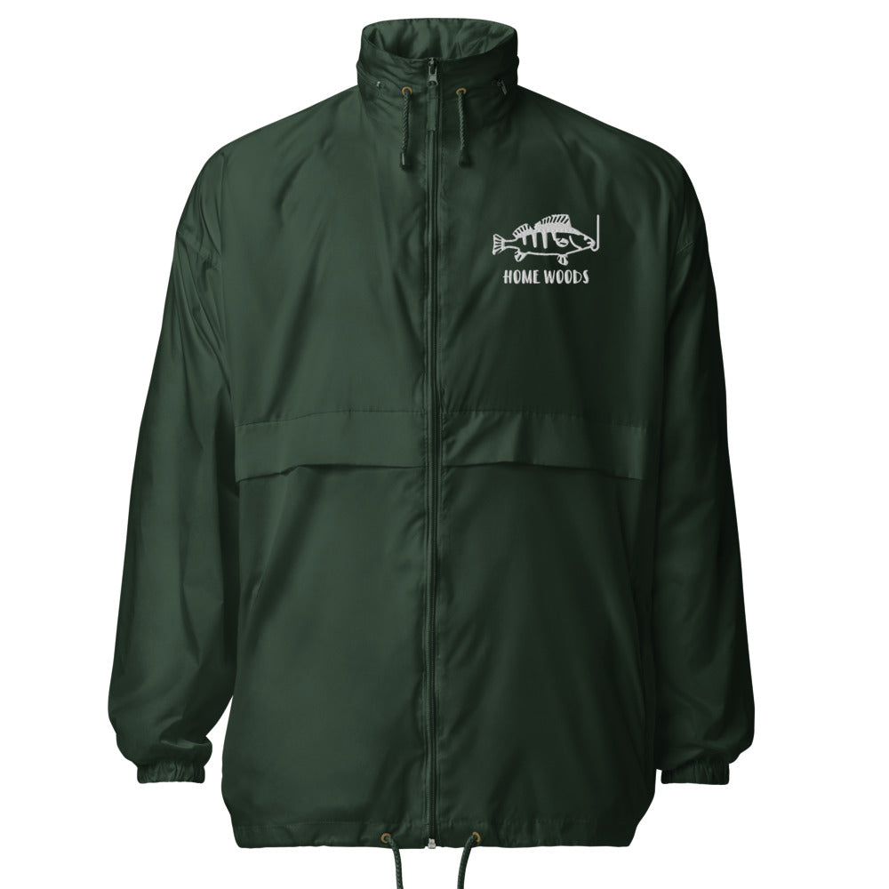 Homewoods Windbreaker – Brust-Stick – Grün, Motiv Fisch am Haken