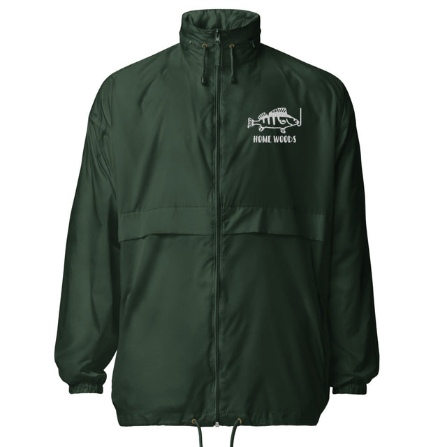 Homewoods Windbreaker – Brust-Stick – Grün, Motiv Fisch am Haken