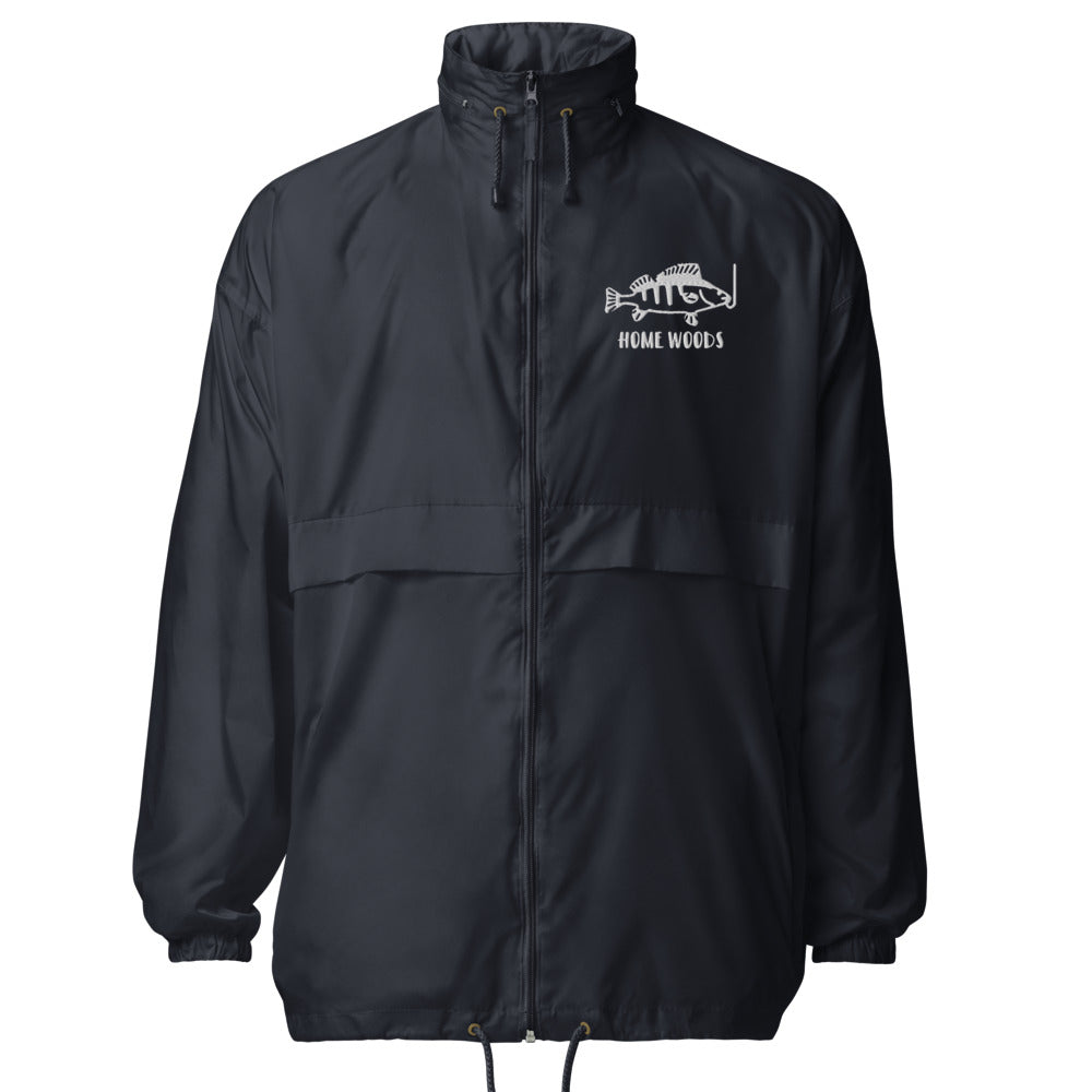 Homewoods Windbreaker – Brust-Stick – Navy, Motiv Fisch am Haken