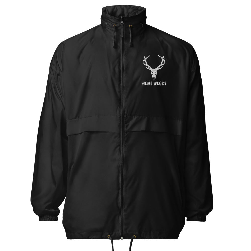 Homewoods Windbreaker – Brust-Stick – Schwarz, Motiv Hirsch-Schädel