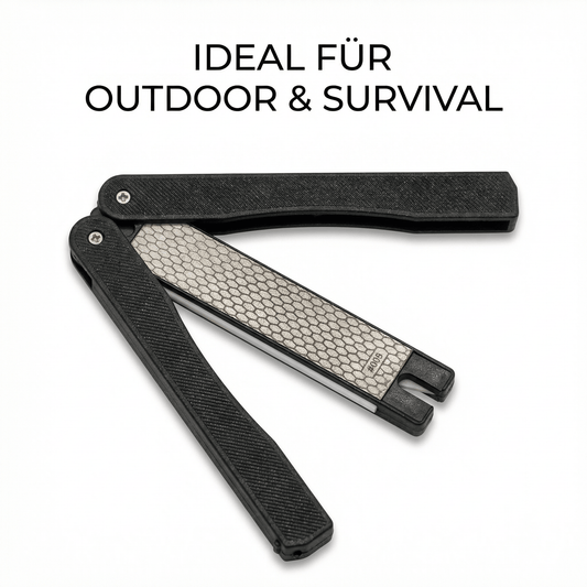 Messerschärfer Klappbar – Diamant Schleifstein 400/600 mit Keramik Slot - Homewoods