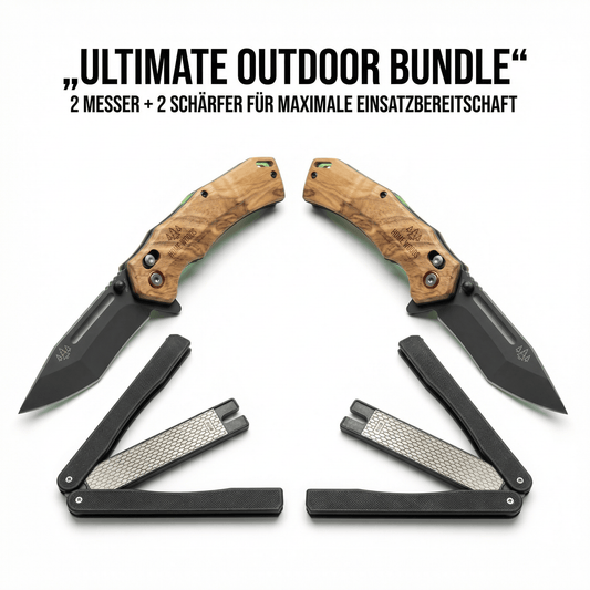 Nightglow Klappmesser 2er Outdoor Bundle Komplettset mit Schärfer - Homewoods