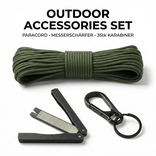 OUTDOOR ESSENTIALS SET – Paracord, Karabiner & Messerschärfer - Homewoods