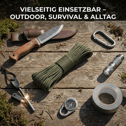 OUTDOOR ESSENTIALS SET – Paracord, Karabiner & Messerschärfer - Homewoods
