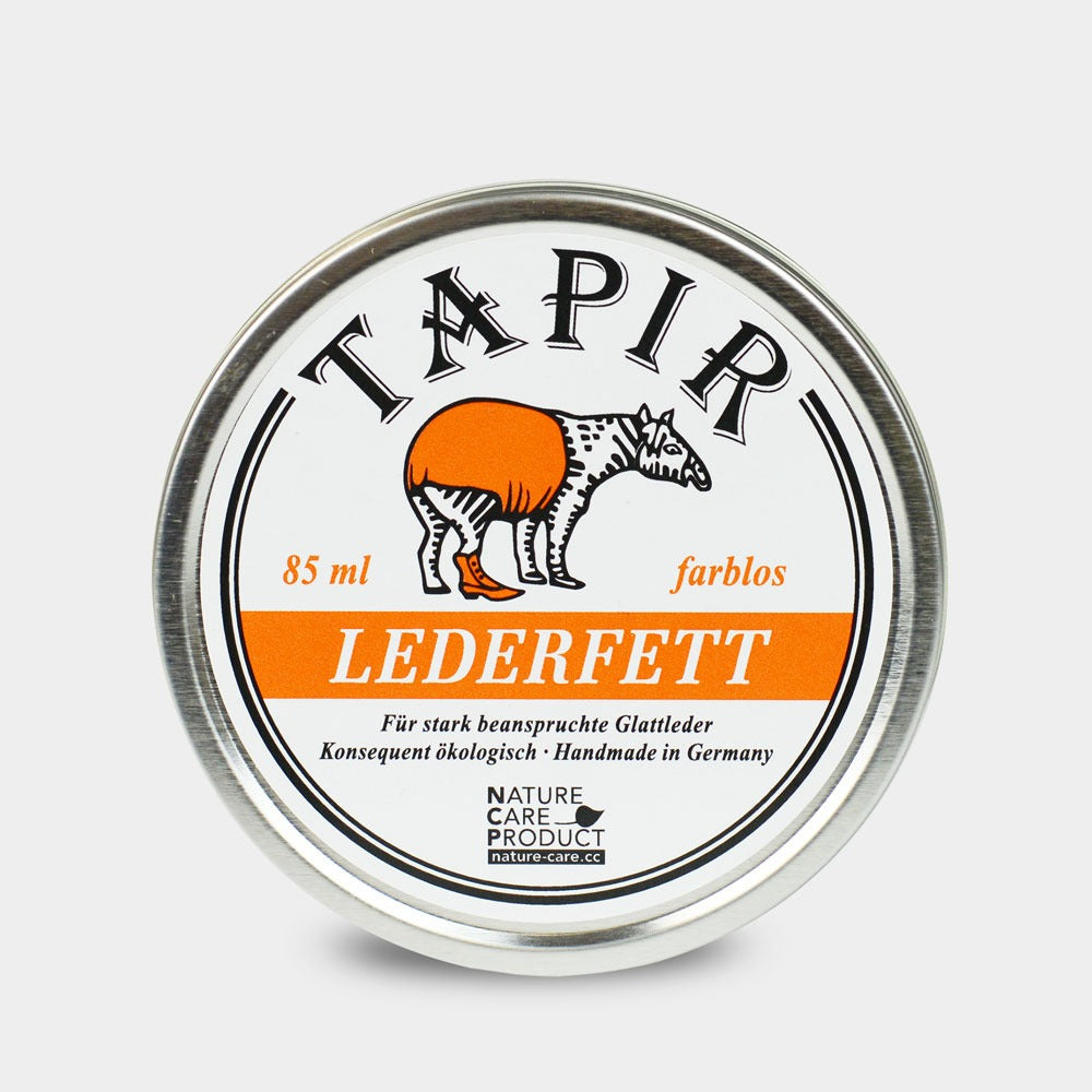 Tapir Lederfett farblos, 85 ml, in einer geschlossenen Metalldose