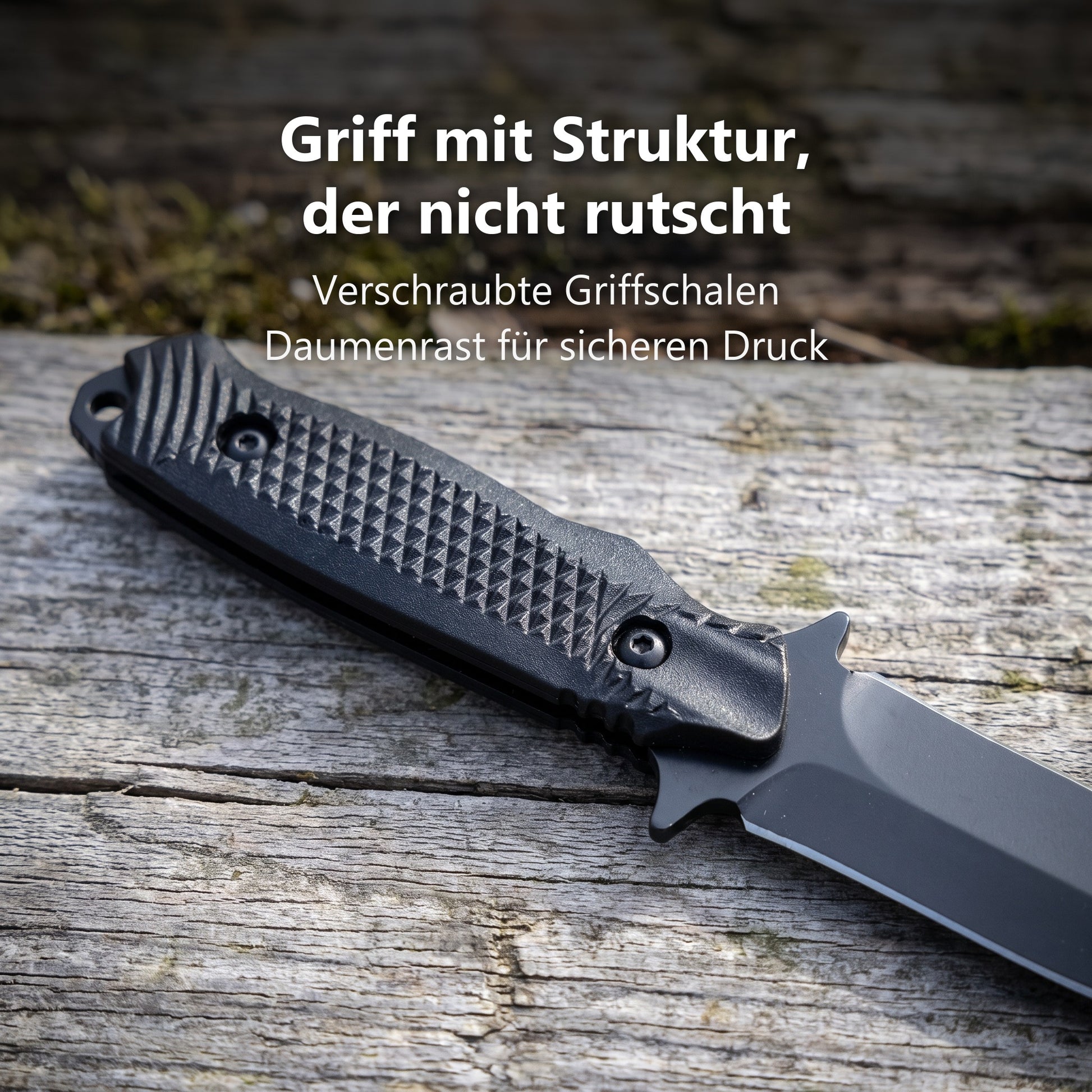 Griff mit Rautenstruktur und verschraubten Griffschalen