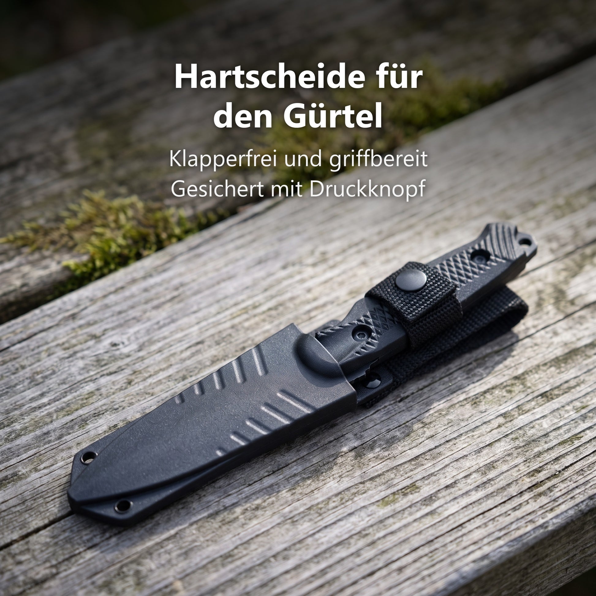 Hartschalenscheide mit Nylon-Gürtelschlaufe und Druckknopf
